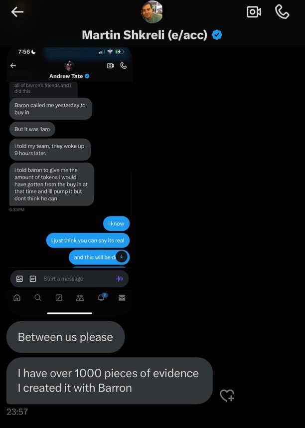 The man <a href="/Cobratate/">Andrew Tate</a> who claims to have hundreds of millions of dollars out here trying to promote a fake trump token and use his followers as exit liquidity.

Absolute class👏