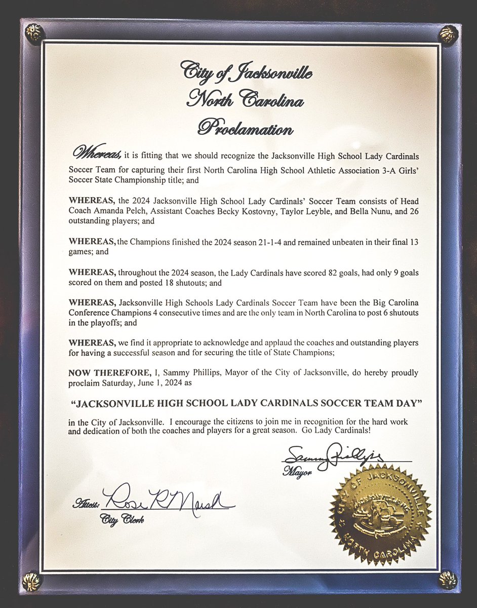 Been proud a lot but this takes the cake… these ladies own a day now… so many thanks to #cityofjacksonville for this AMAZING honor.  These girls never cease to make me speechless but tonight… WOW.