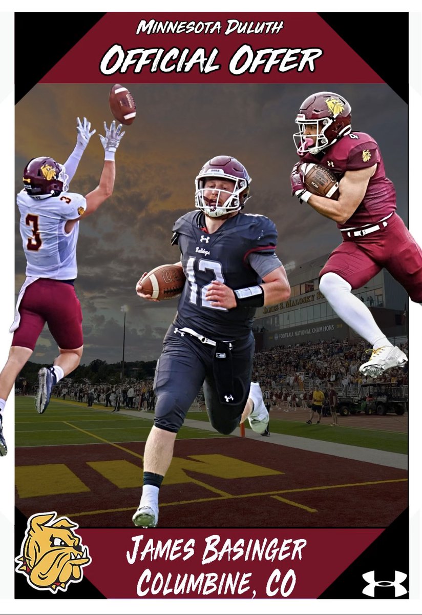 James Basinger ⭐️⭐️⭐️ (@basingerjames25) on Twitter photo After a great conversation with coach <a href="/Coach_AL05/">Coach Al Arvanitakis</a> I am so grateful to be offered a scholarship to <a href="/UMD_Football/">UMD Football</a> !
<a href="/Columbineftbl/">Columbine Football</a> <a href="/AndyLowry11/">Andy Lowry</a> <a href="/coach_vigil/">Daniel Vigil</a> <a href="/ducks7v7/">Ducks7v7</a> <a href="/CoPreps/">Colorado Prep Report</a> <a href="/PrepRedzoneCO/">Prep Redzone Colorado</a> <a href="/RodCoaching/">Roderick Rogers</a> After a great conversation with coach <a href="/Coach_AL05/">Coach Al Arvanitakis</a> I am so grateful to be offered a scholarship to <a href="/UMD_Football/">UMD Football</a> !
<a href="/Columbineftbl/">Columbine Football</a> <a href="/AndyLowry11/">Andy Lowry</a> <a href="/coach_vigil/">Daniel Vigil</a> <a href="/ducks7v7/">Ducks7v7</a> <a href="/CoPreps/">Colorado Prep Report</a> <a href="/PrepRedzoneCO/">Prep Redzone Colorado</a> <a href="/RodCoaching/">Roderick Rogers</a>