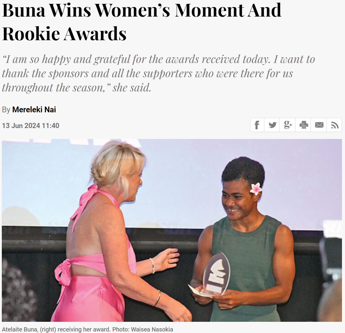Watching women in sports live their dreams and earn recognition for their hard work and dedication is truly inspiring. Their journey reminds us all that perseverance and passion can lead to incredible achievements💪🏅

Source: Fiji Sun, 13/06/2024.