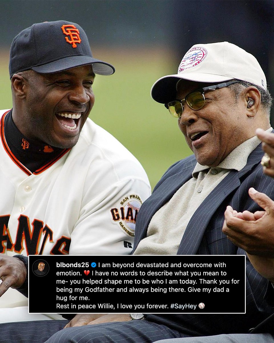Barry Bonds shared a heartfelt message about Willie Mays on his Instagram. 🧡🖤