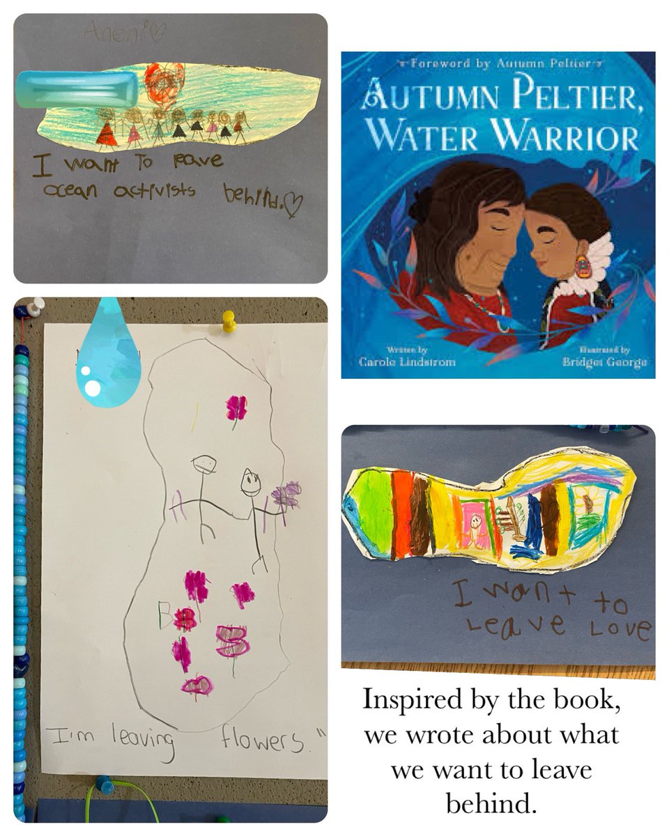 Angelique Campbell (@creativekindie) on Twitter photo We read “Autumn Pelletier, Water Warrior” & discussed our impact on water & the earth. We made beaded bracelets as a pledge to take care of the 💦 & were inspired to write about what we want to leave behind. #nibi #kindergarten <a href="/tdsb/">Toronto District School Board</a> <a href="/AllenbyPS/">Allenby Parents</a> We read “Autumn Pelletier, Water Warrior” & discussed our impact on water & the earth. We made beaded bracelets as a pledge to take care of the 💦 & were inspired to write about what we want to leave behind. #nibi #kindergarten <a href="/tdsb/">Toronto District School Board</a> <a href="/AllenbyPS/">Allenby Parents</a>