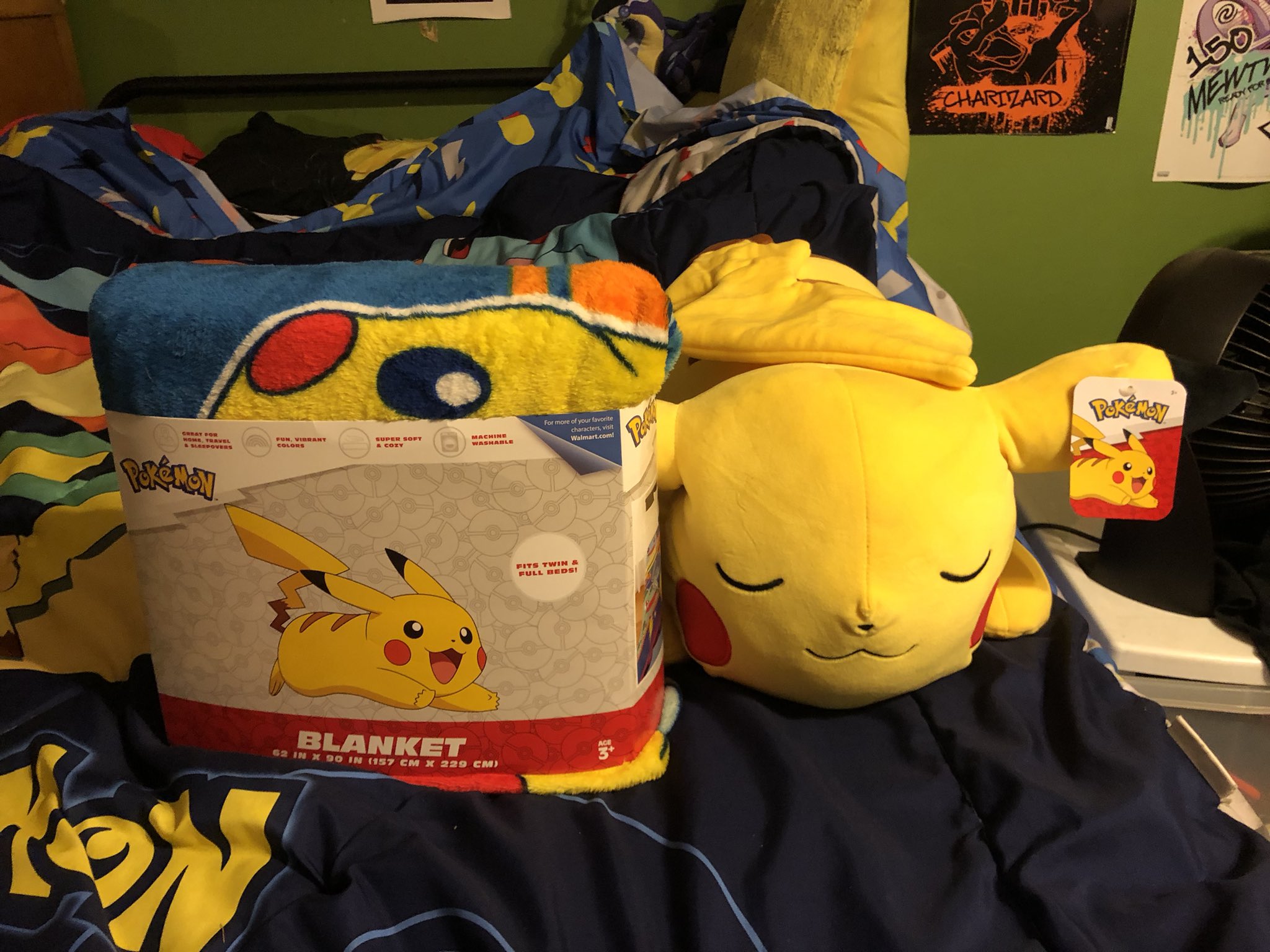 Sammy Ketchum Gym Leader on X I just got this sleeping pikachu and this pokemon blanket from Walmart OMG This blanket is it s big and soooo soft it was