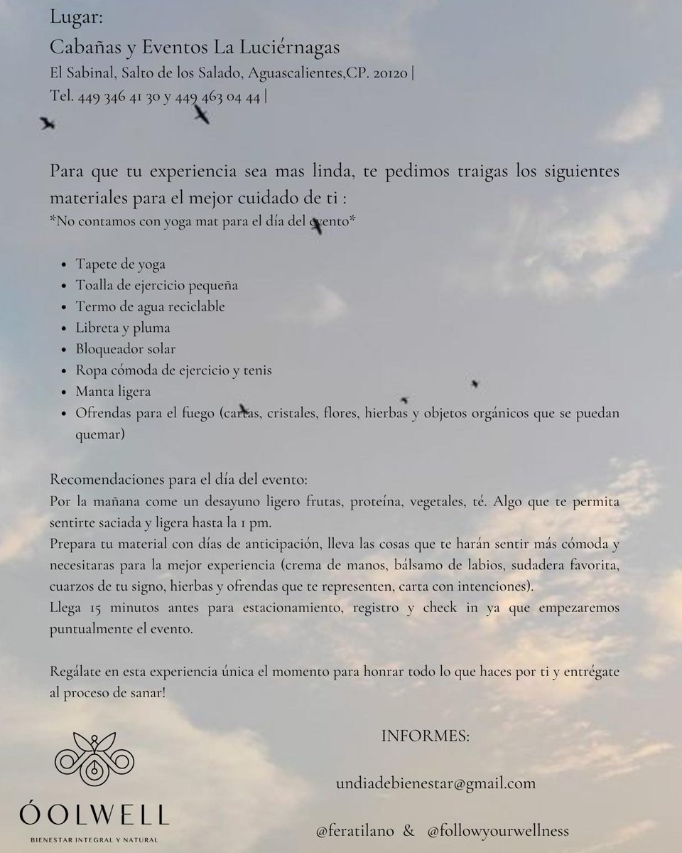 HolaAGS's tweet photo. Nutre tu cuerpo físico, mental y espiritual con una Nutre tu cuerpo físico, mental y espiritual con una experiencia única en un lugar rodeado de paz &amp; naturaleza 📷📷

 Sábado 21 de Septiembre 2024
10:00 am - 4:00 pm
 Informes: undiadebienestar@gmail.comz https://t.co/GqL4bElqOO