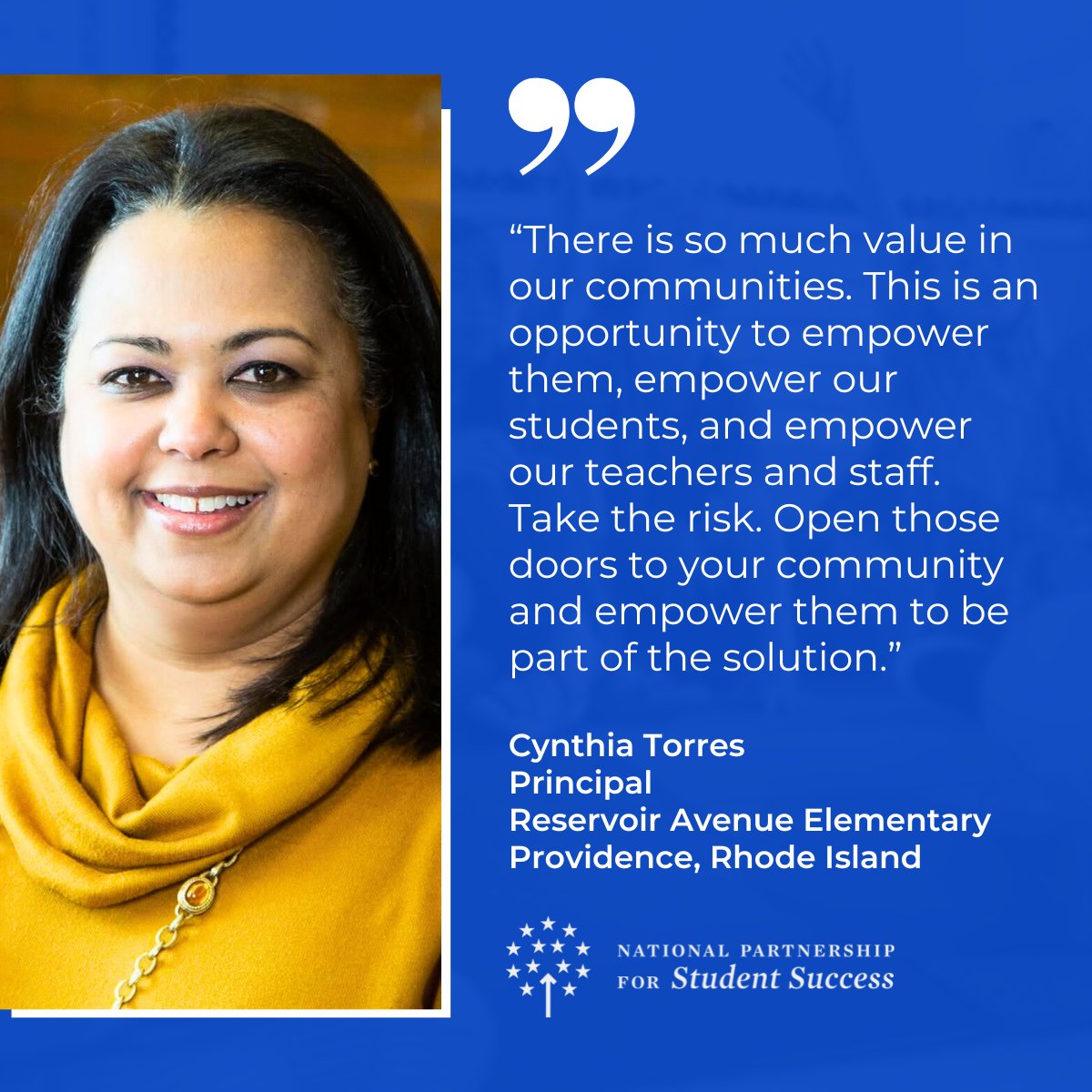 ps_success's tweet photo. ❗️Watched Pt. 1 of our new #PromisingPractices series yet? @NPS_Success was joined by @ThroughlineLrng &amp; panel of #SchoolLeaders + #CommunityEducators, including Cynthia Torres, Principal of Reservoir Ave. Elem. in Providence, RI. ➡️ WATCH full discussion: https://t.co/2z7ft3QnbD https://t.co/DGeX9Rlar0