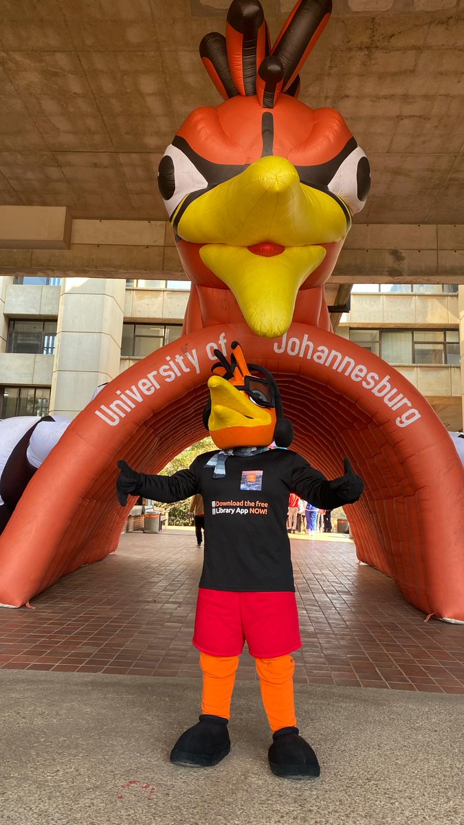 UJLibrary's tweet photo. Hey, future students! While you explore our beautiful campus, do not forget to make a special stop at our #UJLibrary. Meet our amazing librarians, who are here to help you with all your academic needs and get to hang out with our Library mascot, Funda!🧡📚
#ujminiopenday #UJ https://t.co/5ZFcRaUUtq
