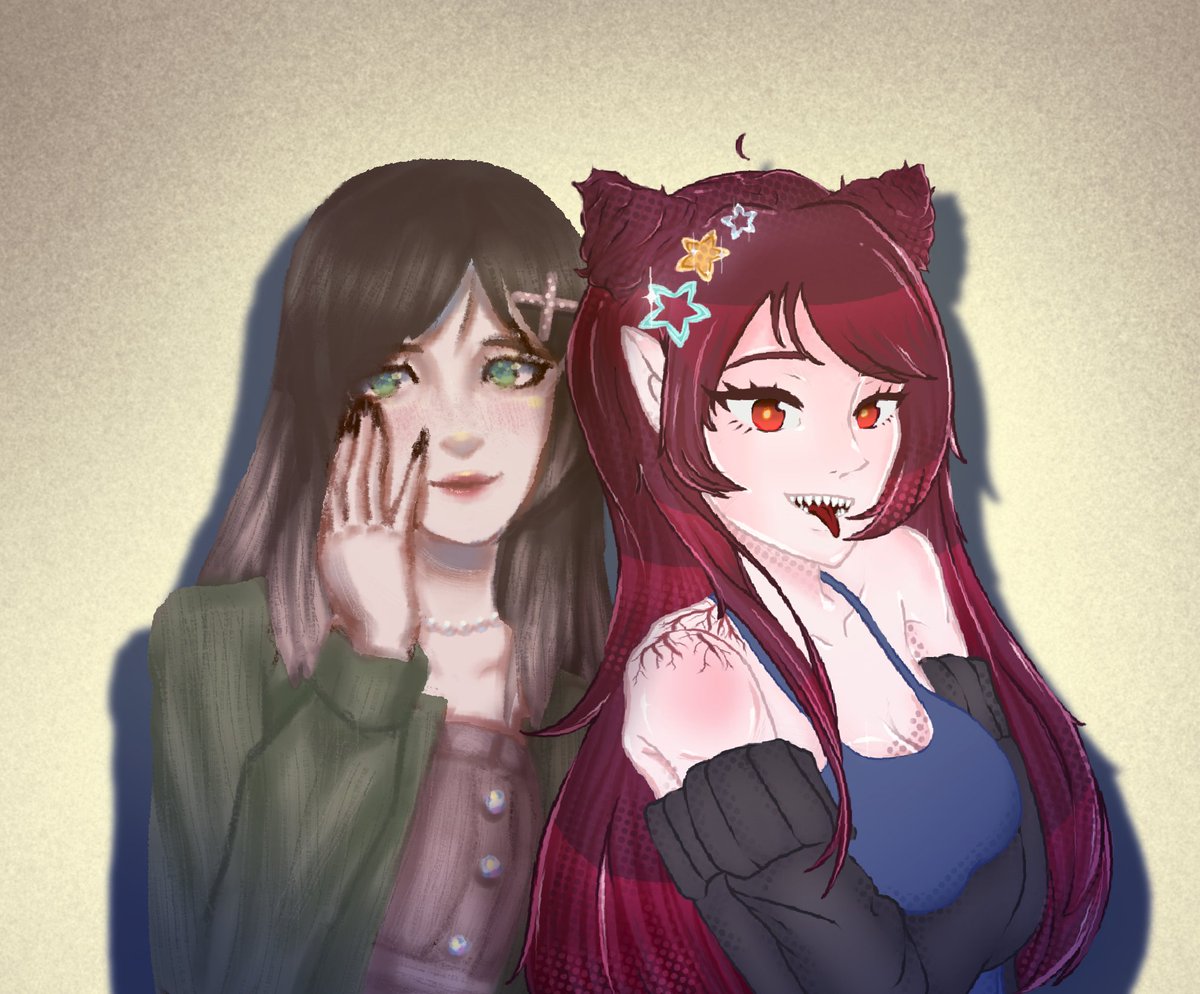 midoricheese's tweet photo. Had my first art collab with long time fren! ~ @succii_c   Midori (left oc): Jessachi's OC drawn by succi-c
Dreka (right oc): succi-c's oc drawn by me, Jessachi!   composed together by succi-c!

#art #artcollab https://t.co/j4pvEEcx5W