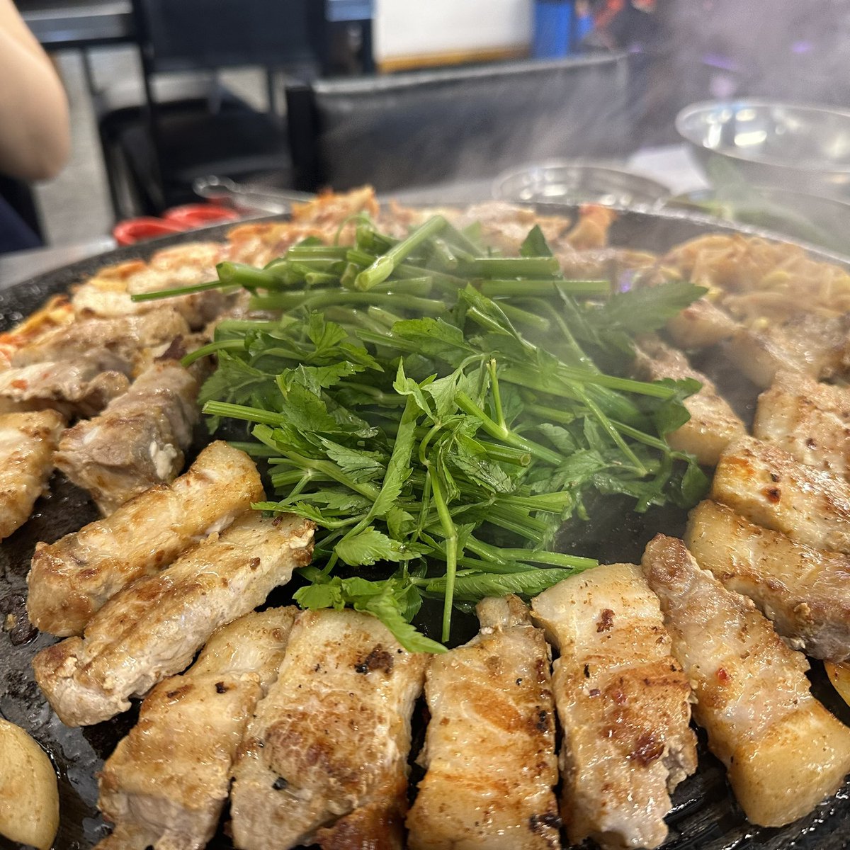 먹었습니다 미나리 삼겹살