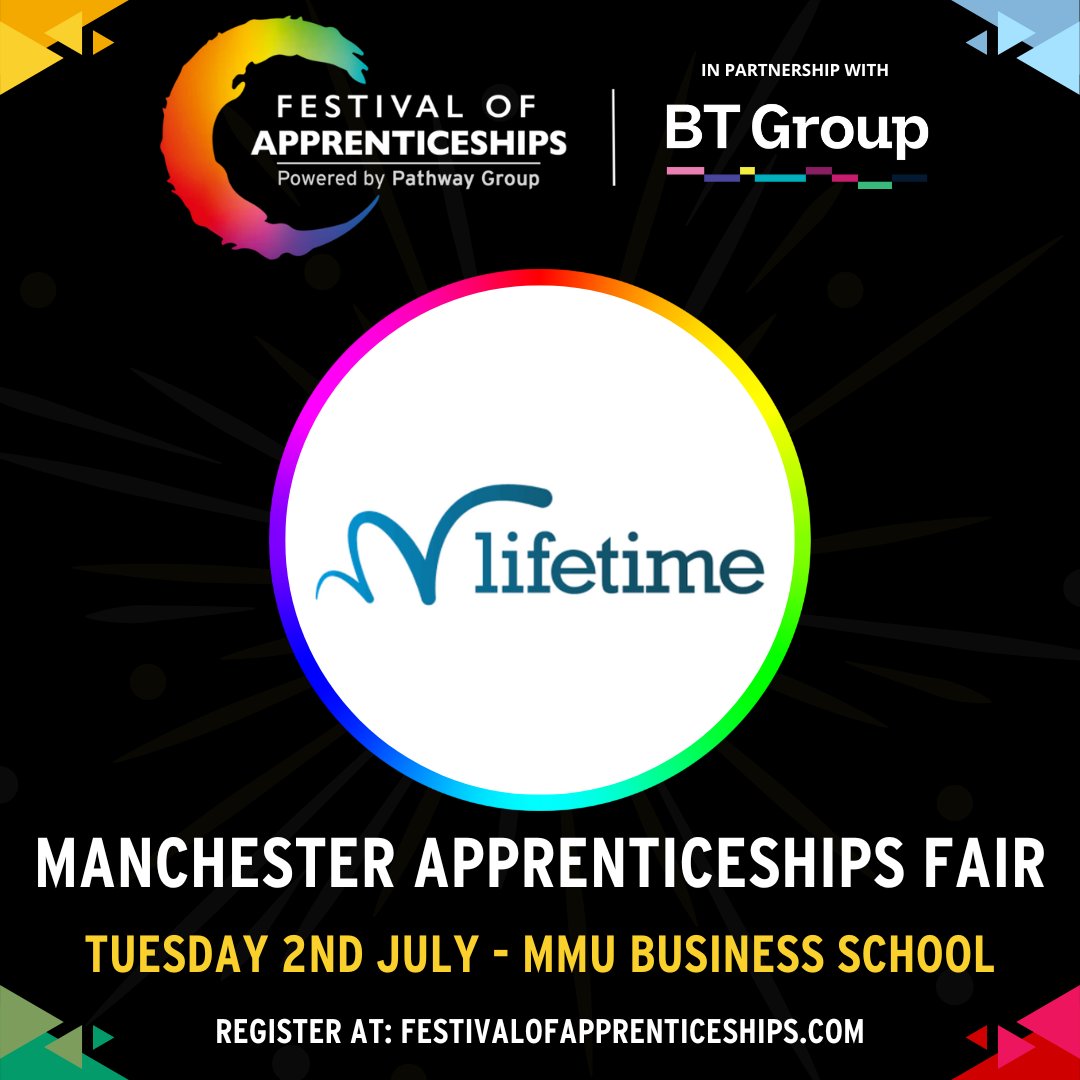 Meet The Exhibitor - @Lifetime_UK

festivalofapprenticeships.com

#FestivalOfApprenticeships #Apprenticeships #Apprenticeship #ApprenticeshipsWork #ChooseApprenticeships #CareerDevelopment #CareersFair #Careers