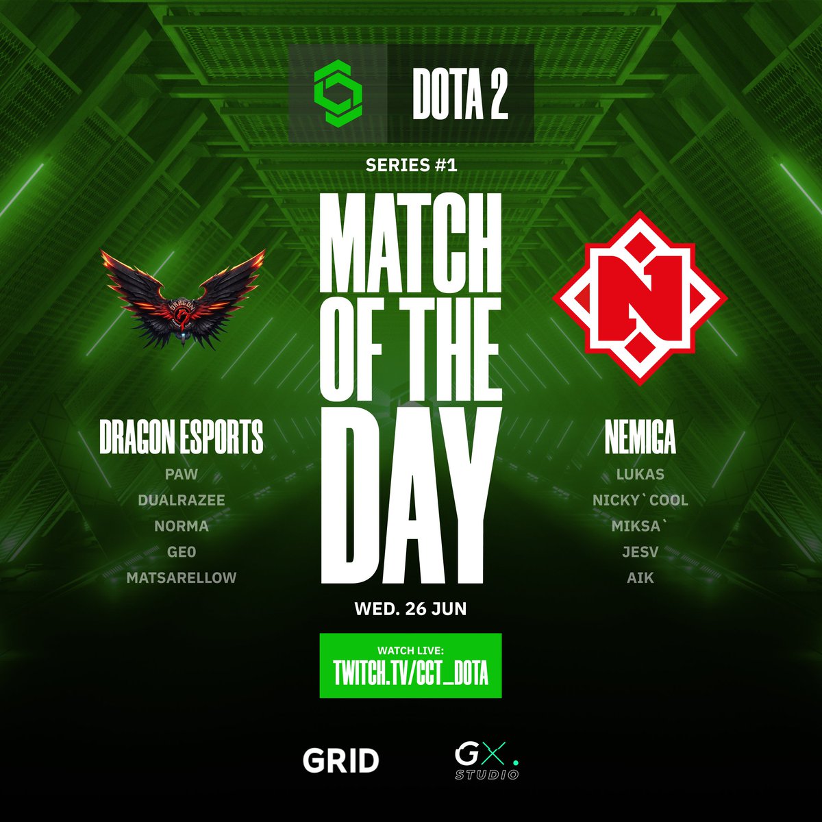 Be sure to watch out for this MATCH today 👀
🗓️26 June 2024, 16:00 CEST
⚔️ Dragon Esports vs <a href="/nemigagg/">Nemiga Gaming</a>