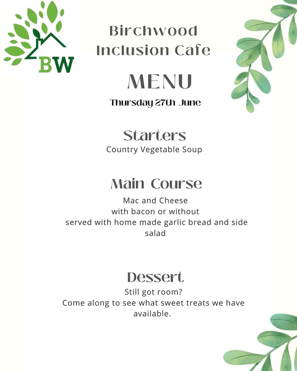 Just like the Wednesday's Cafe, only this time in the heart of the town.

Location: Ecumenical Centre, Firbeck, Skelmersdale, right next to the Concourse Shopping Centre.

Time: 11:30-13:00

Hopefully see you there… bring a friend 👍🏻

Pay as you feel.

Every Thursday.