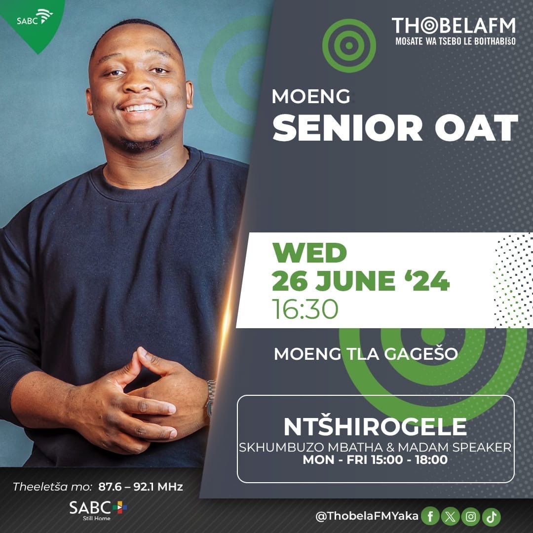 Shout out to @thobela_fm for hosting us today 🙌🏾🙏🏾
Do tune in.