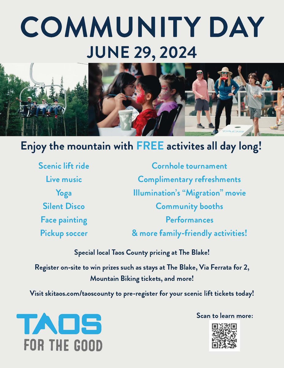 Get ready to elevate your summer vibes at Taos Ski Valley's Community Day! Join on Saturday, June 29th, 2024.