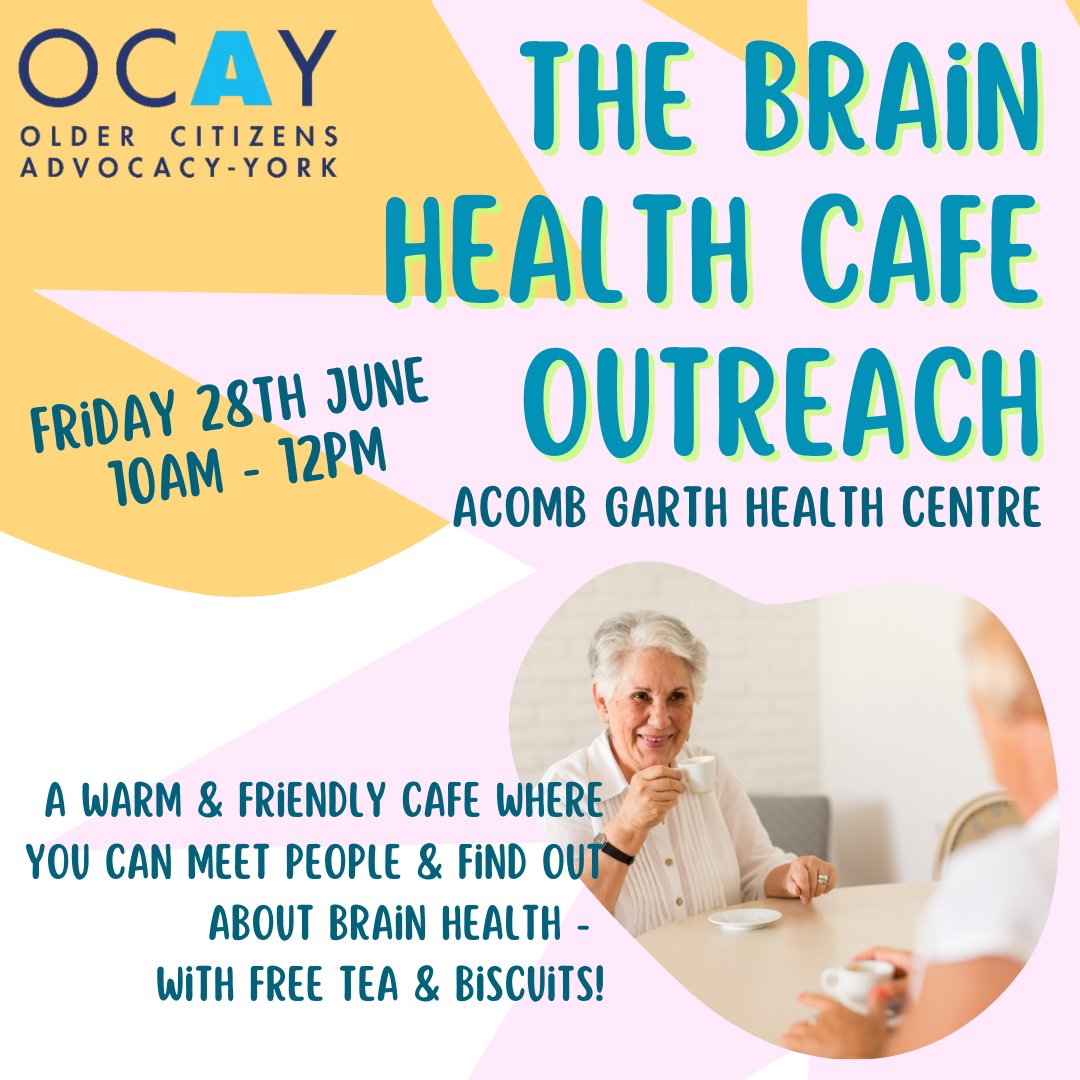 We provide practical support to help people over 50 access services &amp; benefits.
Dan will be at the next Brain Health Cafe, Friday 28th June, 10am to 12pm. 
Pop along and see us for help with benefits, energy, finance, health, consumer complaints and more.