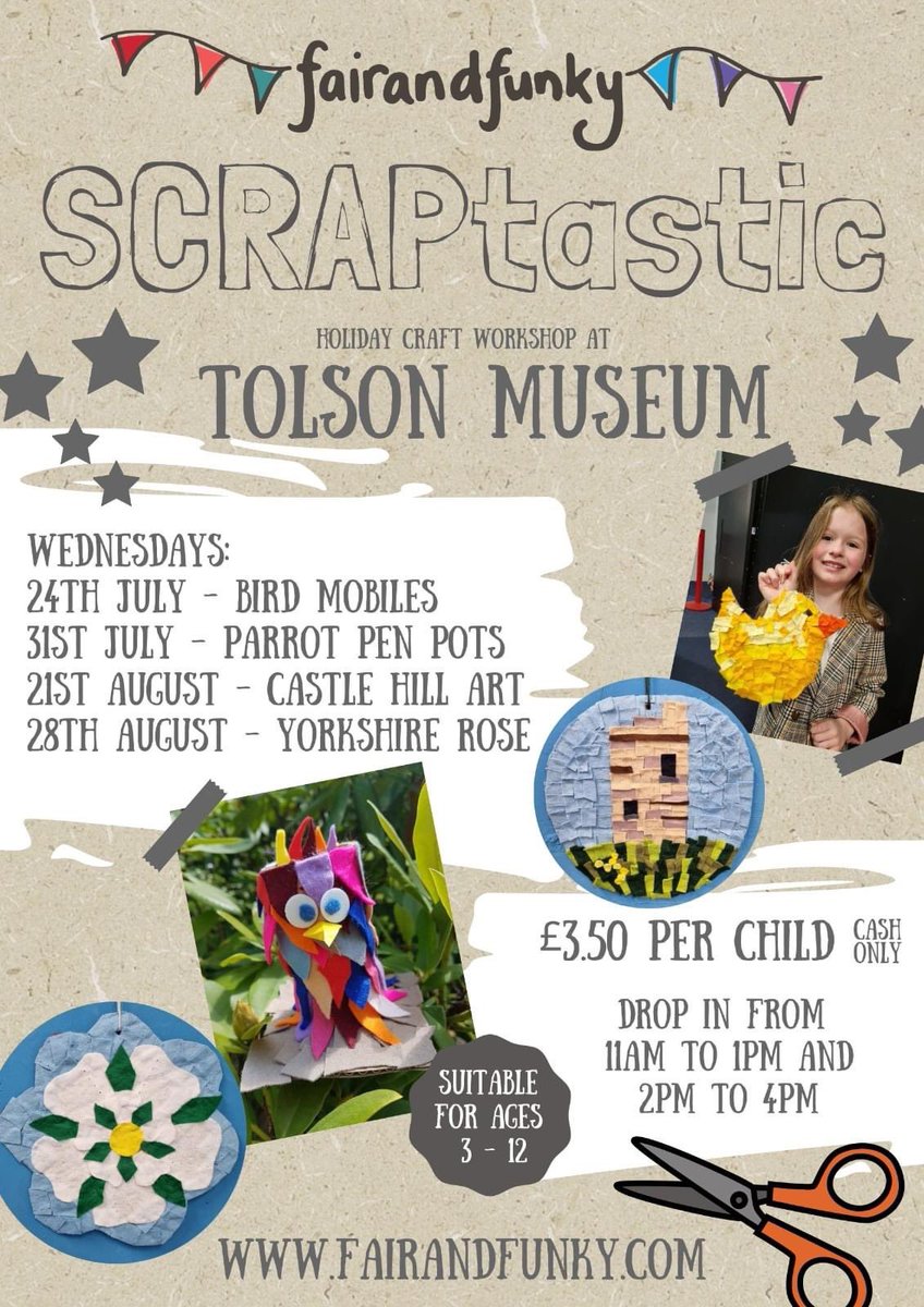 fairandfunky (@fair_funky) on Twitter photo One month today is our first SCRAPtastic session at <a href="/TolsonMuseum/">Tolson Museum</a>.
We'll be running drop in workshops from 11am-1pm & 2-4pm, making beautiful bird mobiles from recycled materials. Suitable for ages 3-12 years, costs £3.50 per crafter (CASH ONLY PLEASE!)
fairandfunky.com/fair-and-funky… One month today is our first SCRAPtastic session at <a href="/TolsonMuseum/">Tolson Museum</a>.
We'll be running drop in workshops from 11am-1pm & 2-4pm, making beautiful bird mobiles from recycled materials. Suitable for ages 3-12 years, costs £3.50 per crafter (CASH ONLY PLEASE!)
fairandfunky.com/fair-and-funky…