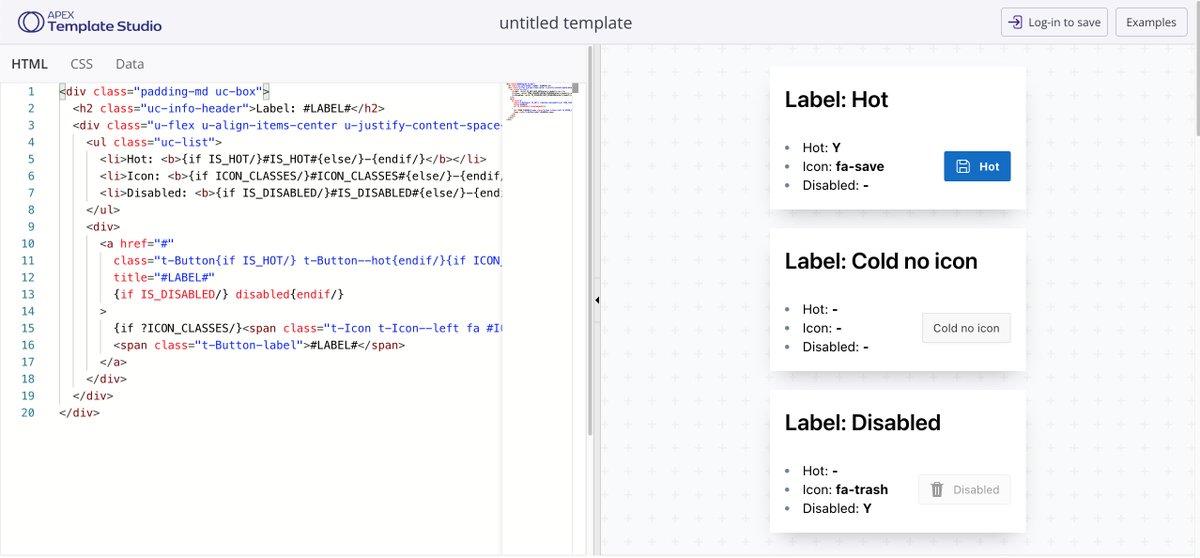 You can now visit the APEX Template Studio on ats.united-codes.com 🥳. It is an online playground for #orclapex template directives. Try out the examples, remix and save them!