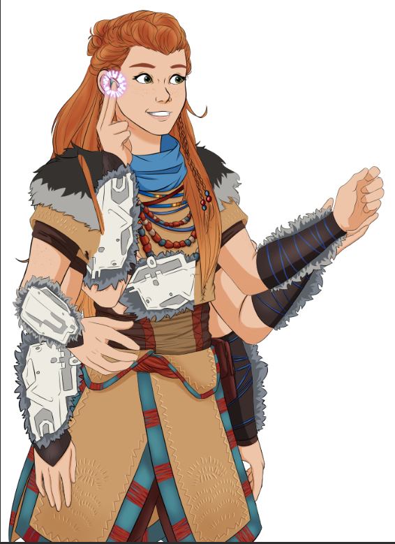 meg_noel_art's tweet photo. Biblically Accurate Aloy #FOTHreveals
(Learning how to use the puppet sprites was REALLY cool and a HUGE shoutout to @nerd_artist_art for how she helped every artist on the team out with the process) https://t.co/50HQAwrJng