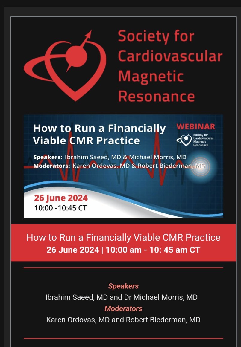 Ibrahim M Saeed MD FACC (@ibrahimmsaeed1) on Twitter photo Today! Crunching numbers to make it work #ItsNotKSpace #whySCMR with my colleagues <a href="/karen_ordovas/">Karen Ordovas</a> <a href="/SCMRorg/">Society for Cardiovascular Magnetic Resonance</a>
Register here ijcf8qcab.cc.rs6.net/tn.jsp?f=001ef… Today! Crunching numbers to make it work #ItsNotKSpace #whySCMR with my colleagues <a href="/karen_ordovas/">Karen Ordovas</a> <a href="/SCMRorg/">Society for Cardiovascular Magnetic Resonance</a>
Register here ijcf8qcab.cc.rs6.net/tn.jsp?f=001ef…