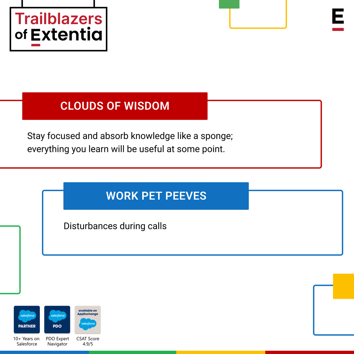 Extentia_Cloud's tweet photo. #TrailblazersOfExtentia – Soumyadeep, the Creative Techie!
Four years in, and every project at Extentia is still like a new adventure with a whole world of possibilities to explore with creative problem-solving and evolving Salesforce capabilities.
#Salesforce #SalesCloud https://t.co/fqYm1UaTRU