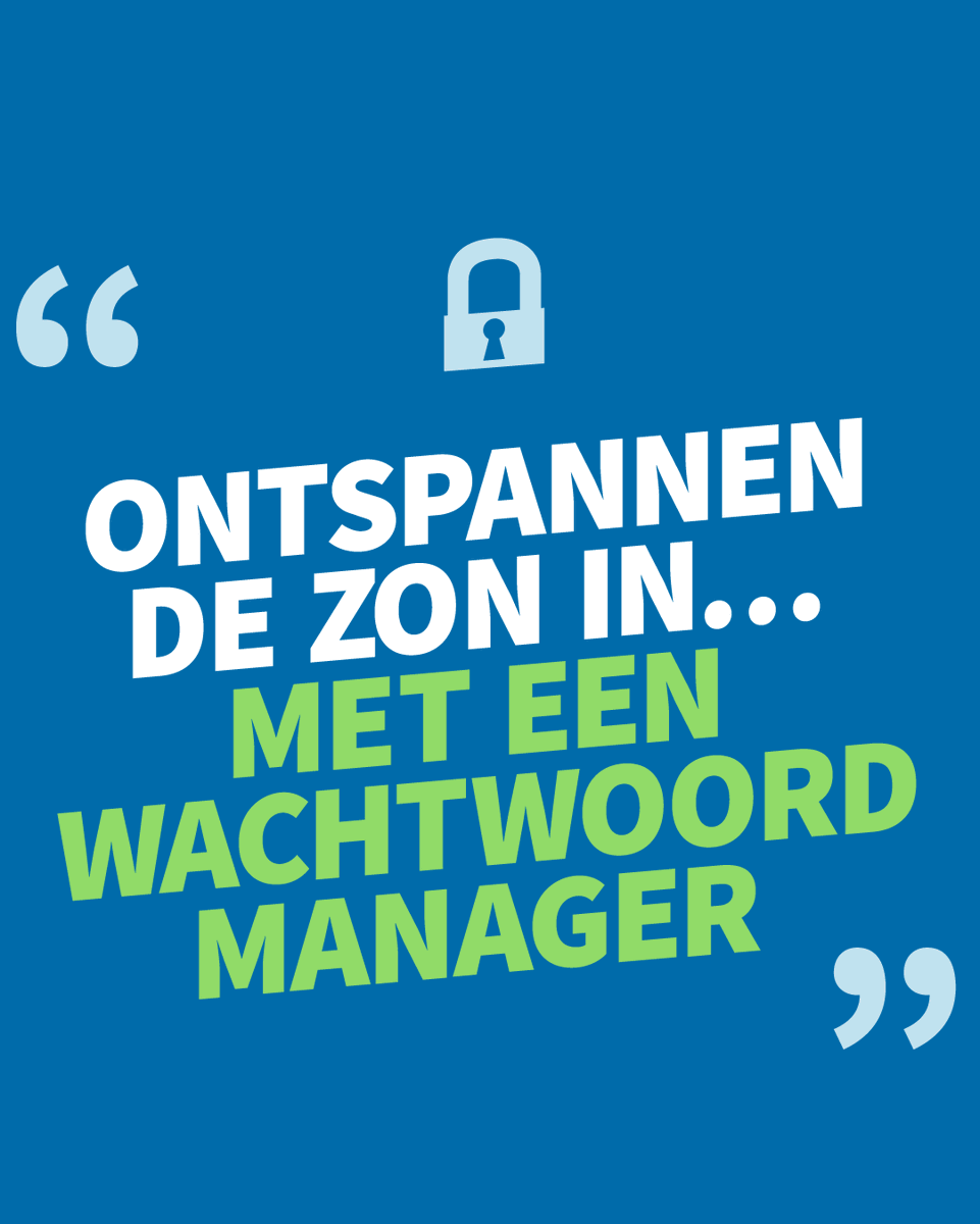 De zomer al in de bol? Ja! ☀️ Voor al je accounts hetzelfde wachtwoord? Nee! Met een wachtwoordmanager heb je overzicht, rust in je hoofd en houd je hackers op afstand, ook als jij op vakantie bent. Volg #woensdagongehacktdag voor je wekelijkse updates over online veiligheid.💡🔓