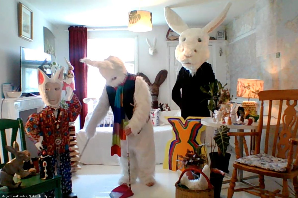 I did a presentation of my research... The Hybrid Nation. This was my live performance to it. ( via online) (Meet the new bunny. Designed by Nancy Nelson) photo by moon.