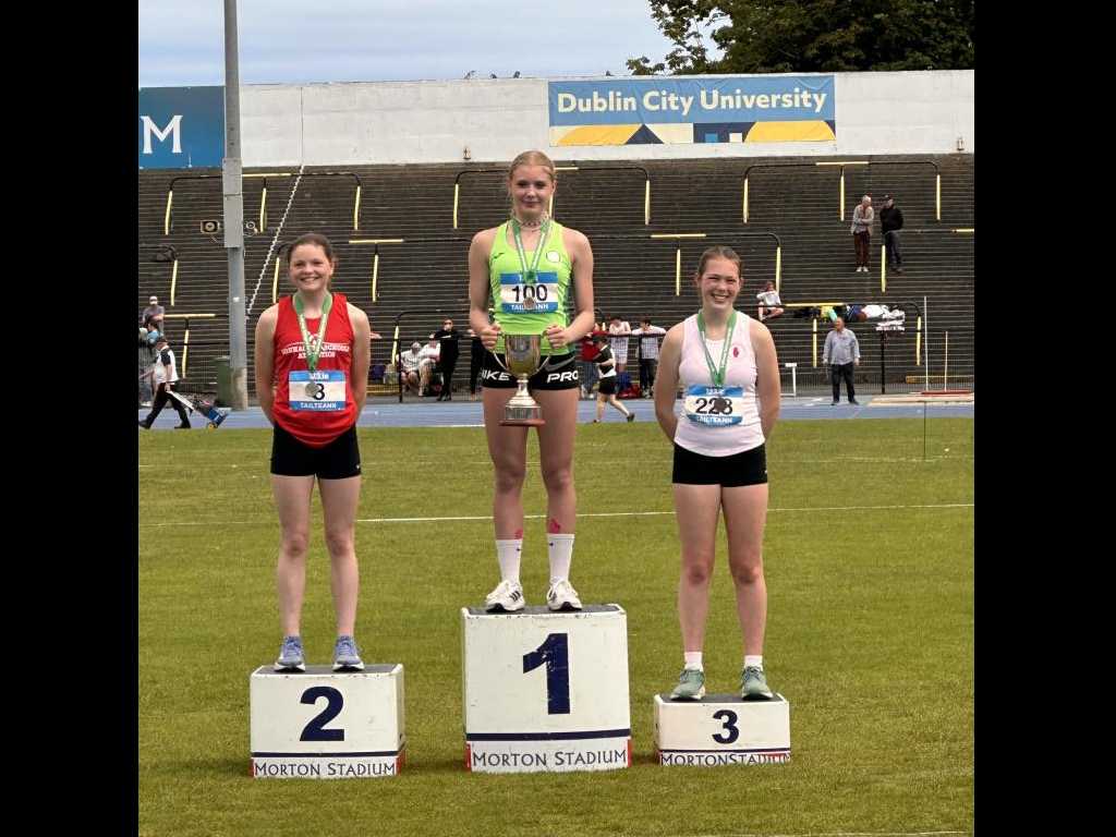 The last local major schools competition 'Tailteann Schools Interprovincial Championships 2024'  took place this week and Enya won the javelin competition with the new championships record of 49.34m! Congratulations Enya. We are all very proud of your sporting achievements!