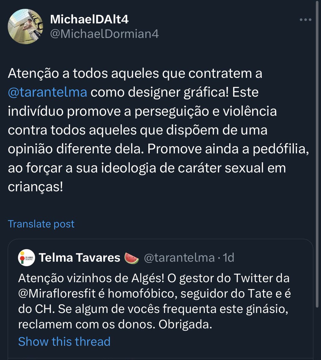Telma, já rosalou. 🪑🍉 tweet media