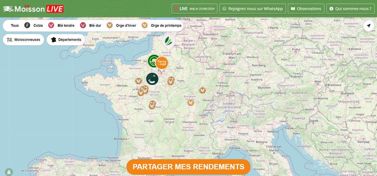 La carte Moisson Live est de retour ! 🌾
moisson-live.com

Nouveauté : Fil d'actualité 📢

N'hésitez pas à partager vos rendements ! 🚜

Tous les partenaires Moisson-Live vous souhaitent une bonne moisson 2024. 

<a href="/cereapro/">Cereapro.com</a> <a href="/sencrop/">Sencrop, la météo connectée à vos cultures 🌡️❄️🌦</a> <a href="/TerrenetFR/">Terre-net.fr</a> <a href="/Farmr/">Farmr.</a>