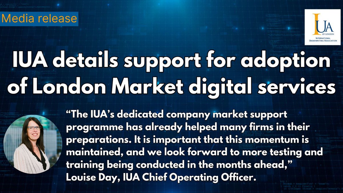 Media Release: Details of a dedicated company market support programme for the adoption of new digital processing services in the London Market have been published by the International Underwriting Association. 
buff.ly/3VEiLem