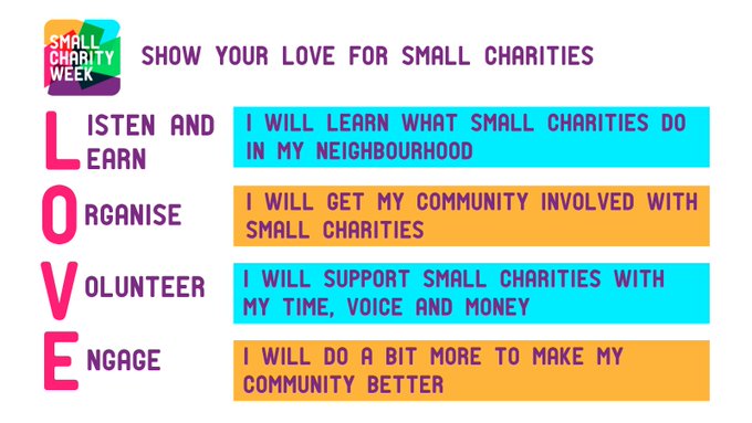 VisionForVol's tweet image. We are so grateful for every single small charity out there pushing for a bright future for volunteering. Small charities are often the organisations that live the #VisionForVolunteering themes every day. We see you! 
@SmallCharity_Wk #SmallCharityWeek