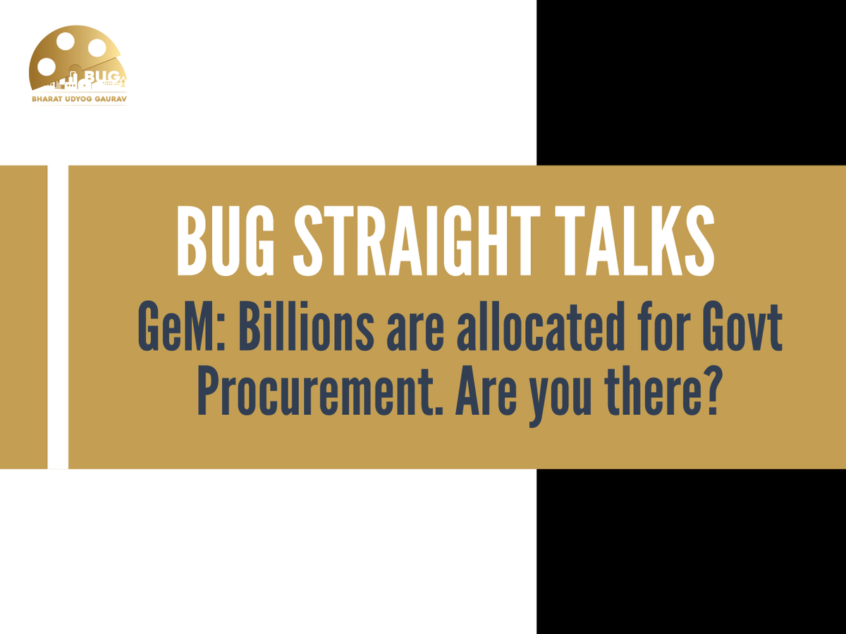 BharatUdyogGRV's tweet image. Are you an MSME missing out on massive opportunities?

The Government e-Marketplace (GeM) is a game-changer, offering access to billions in government procurement!

Read the full blog here: bharatudyoggaurav.com/bug-straight-t… #BUGTalks #GeM #MSMEs #GovernmentProcurement #BusinessGrowth