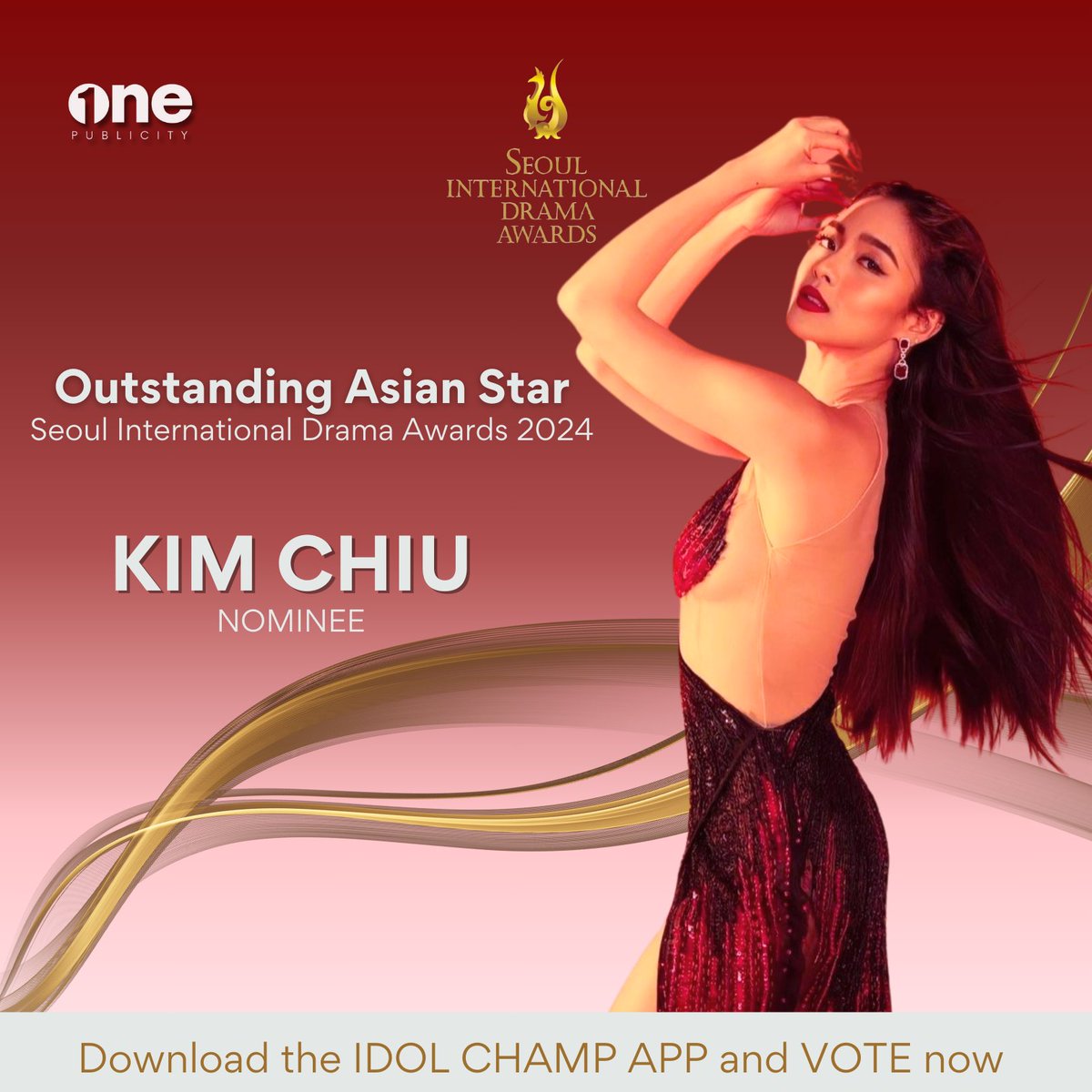 Kim Chiu is currently ranked first in the Outstanding Asian Star category  (Philippines) at the Seoul International Drama Awards 2024. Continue to  vote for her through the Idol Champ App. 💜 Voting, image size:1200x1200