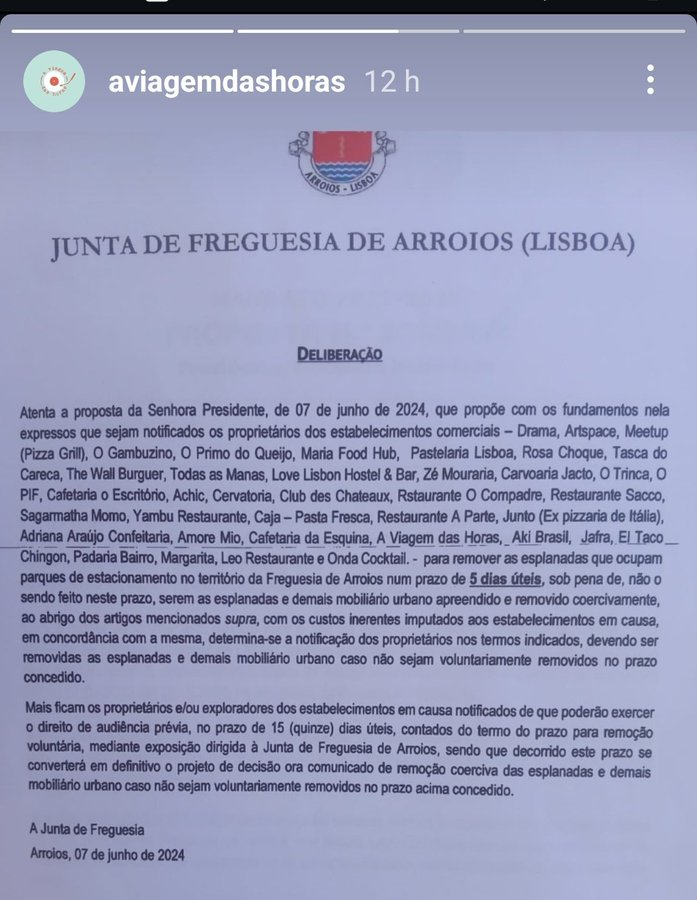 Sem amor perdido pela Margarida Martins, mas aquele artigo do sábado atrasou-nos anos e anos. 

A jf Arroios mandou retirar as esplanadas a mais de 30 espaços na freguesia.