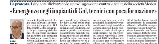 FilctemS's tweet image. La sicurezza è una priorità! Lo rimarca il nostro segretario generale, Francesco Garau, che insieme ai segretari di Femca Cisl e Uiltec Uil, contesta le scelte della società Medea, gruppo Italgas. Proclamato stato di agitazione

#medea #protesta #filctem #francescogarau
