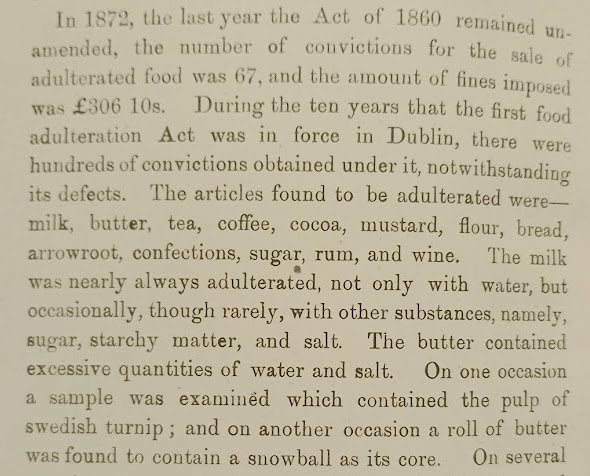 OxLibTrainees's tweet image. Have you ever bought butter that turned out &quot;to contain a snowball at its core&quot;?

This description of how the sale of adulterated food changed over time is from the &quot;Report on the State of Public Health in the City of Dublin for the year 1892&quot;.
#LibraryFinds @HistMedLibOx