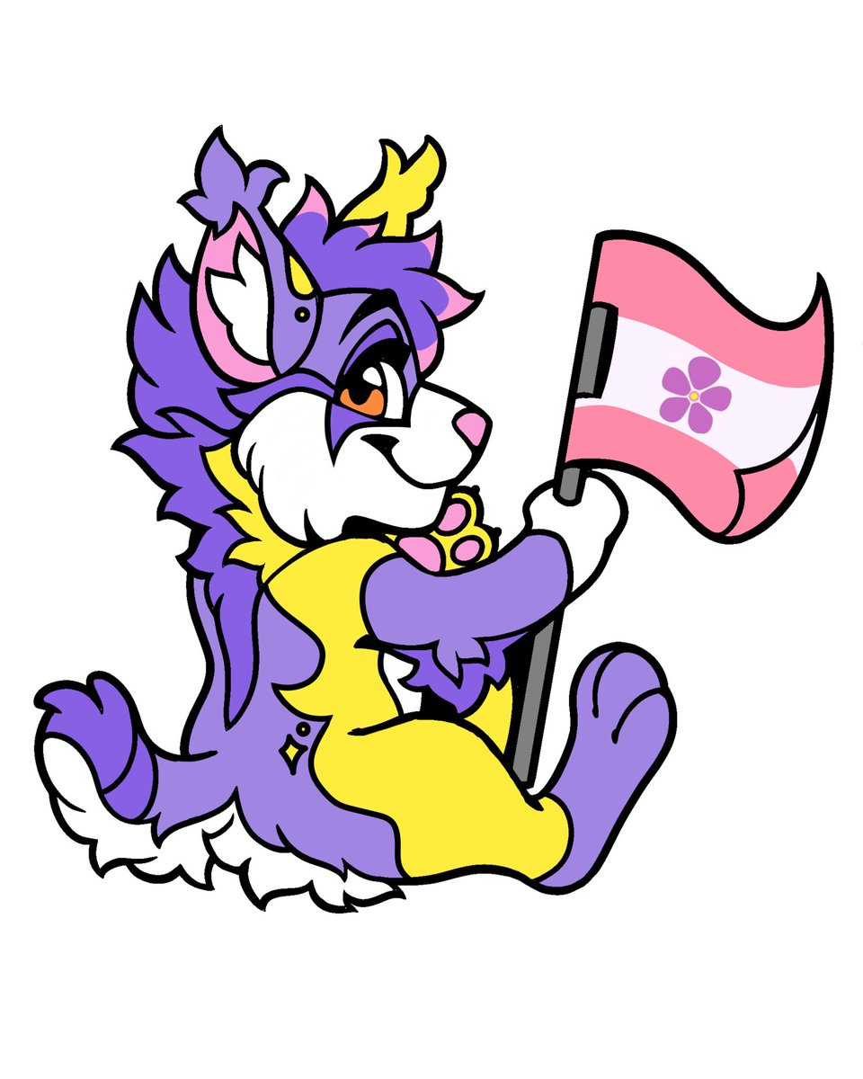 I made a Sapphic/WLW pride Trixxie (my fursona) on the wonderful <a href="/FursonaPins/">Fursona Pins ® TFF ✨</a> base! Happy Pride, everyone!