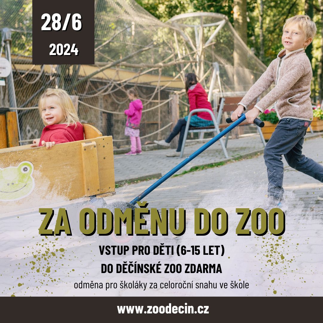 zoo_decin's tweet photo. Děti ve věku 6-15 let mají v pátek 28. 6. vstup do Zoo Děčín zcela ZDARMA! Jako odměnu za celoroční snahu ve škole... :) Přijďte si užít den plný zábavy a dobrodružství v naší krásné zoo a navštivte také Expozici Rajské ostrovy! 
Přijďte oslavit konec školního roku s námi! 🐻🐠 https://t.co/EFLpkFxgjJ