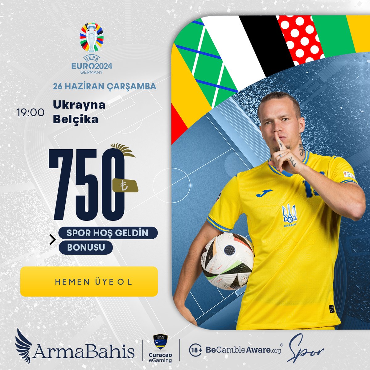ArmaBahis's tweet photo. #EURO2024

⚽️ #Ukrayna  vs  #Belçika

🎁İLK YATIRIMA ÖZEL 750TL SPOR
 HOŞGELDİN BONUSU 

🗓 26  #Haziran   ,  #Çarşamba   | ⏰ 19:00

💙 KAZANMAK İÇİN OYNA 

🌐 https://t.co/0E7Tm5AFSh

#Ukrayna  #Belçika https://t.co/MEs38gDEwE