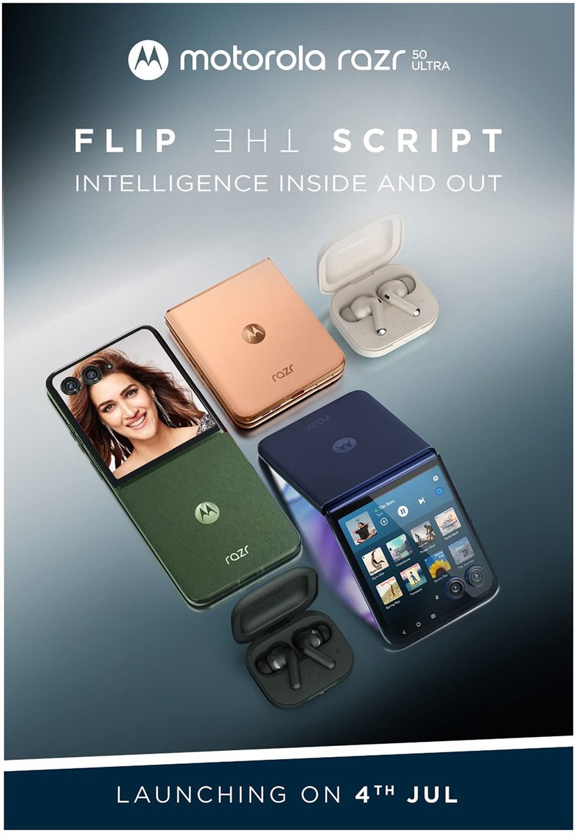 itz_mohitverma's tweet image. Motorola is all set to launch Razr 50 Ultra in India on 4 July, 2024.
Expected specs:
- 6.9" FHD+ LTPO main display
- 165Hz refresh rate, Dolby Vision
- Qualcomm Snapdragon 8s Gen 3
- Android 14
- 50MP Sony LYT600+ 50MP LYT600 rear camera
- 32MP front camera
- 4000mAh battery…