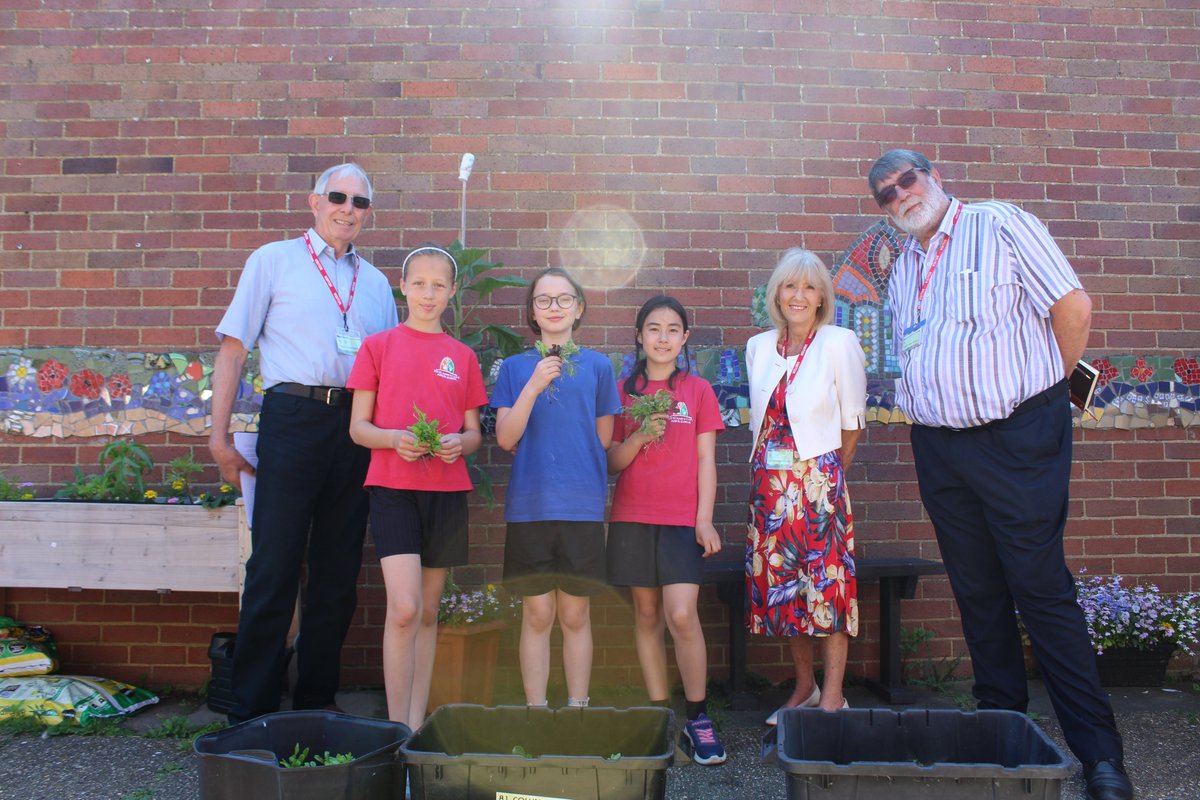 It was wonderful to be visited yesterday by members of the Needham's Foundation &amp; Ely Allotment &amp; Gardens Association to view how their donations have been put to good use in our courtyard and for pupils' gardening projects. Thank you! 🌿🌈