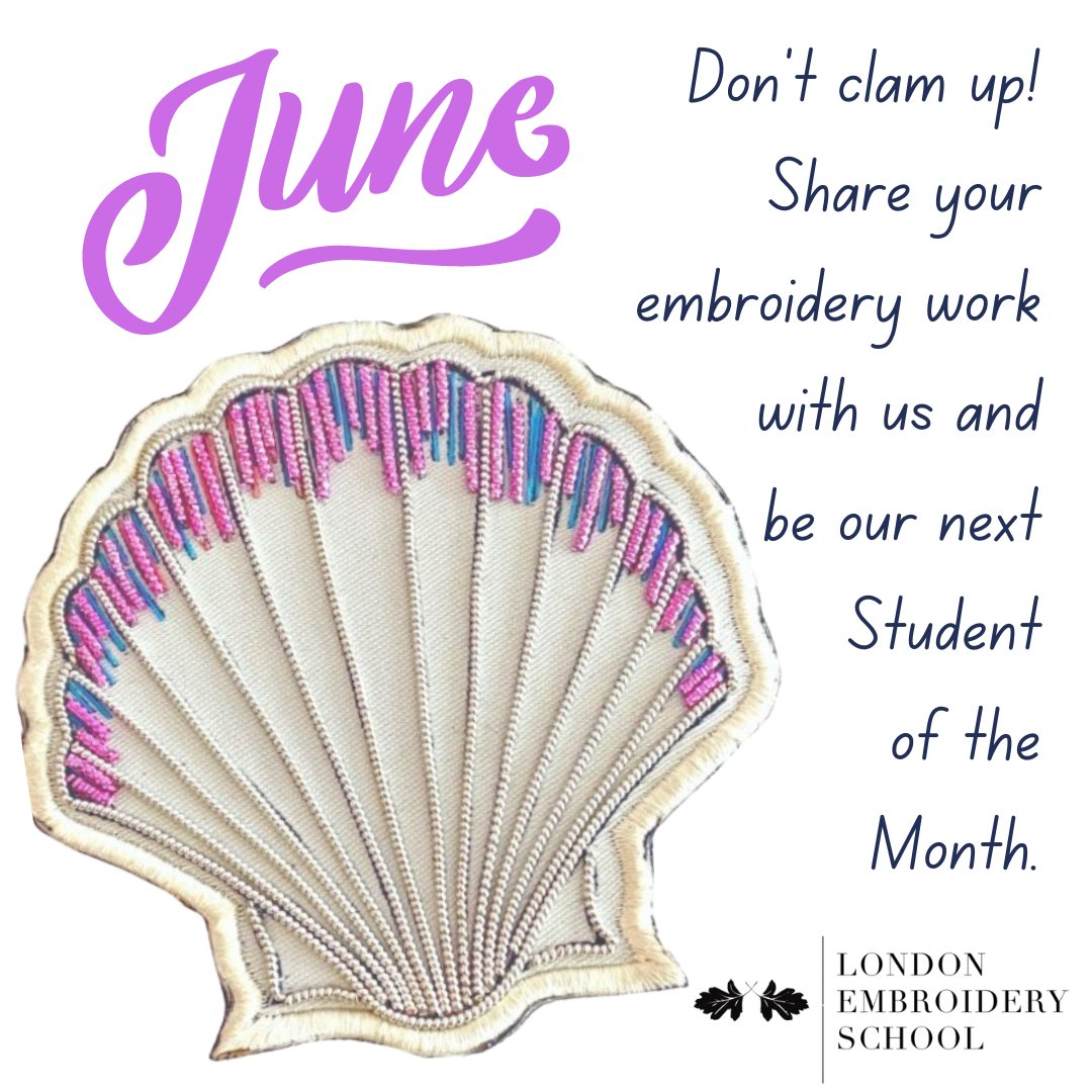 LondonEmbSchool (@londonembschool) on Twitter photo Enter to win a £50 London Embroidery School gift card by sharing your London Embroidery School creation 🪡🧵 via email to classes@embroidery.com and potentially become our June Student of the Month. 😀
#londonembroideryschool #Studentofthemonth #embroidery #handembroidery #June Enter to win a £50 London Embroidery School gift card by sharing your London Embroidery School creation 🪡🧵 via email to classes@embroidery.com and potentially become our June Student of the Month. 😀
#londonembroideryschool #Studentofthemonth #embroidery #handembroidery #June