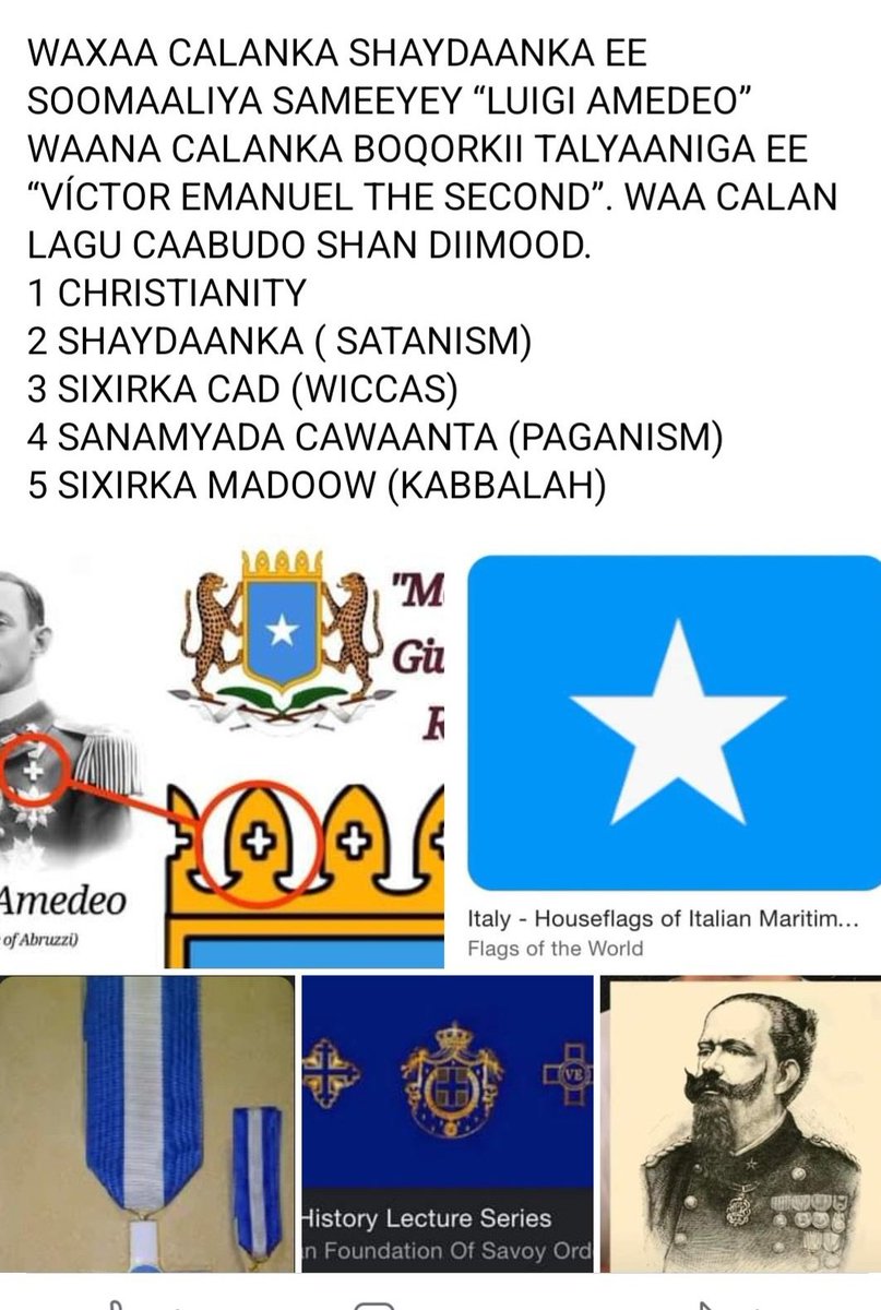 The_Adal_Empire's tweet photo. Originally, this flag was created by Luigi Amedeo, It's the flag of the Italian king, Victor Emanuel II.
It's the symbol of five Religious, Magical, & Satanic worshippers in places.
1. Part of Christianity
2. Satanism
3. White magic (WICCAS)
4. Paganism
5. Black magic (KABBALAH) https://t.co/pxmGzMRJL4