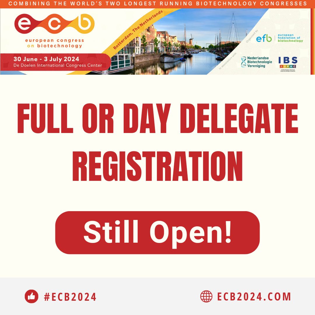 Exciting news! 🌟𝐒𝐩𝐞𝐜𝐢𝐚𝐥 𝐝𝐚𝐲 𝐝𝐞𝐥𝐞𝐠𝐚𝐭𝐞 𝐫𝐚𝐭𝐞𝐬 available. Short on time? Choose the best day(s) and join us. Don’t miss out on networking and learning opportunities!

Register now: ecb2024.com
 
#ECB2024 #BiotechConference #Biotechnology
