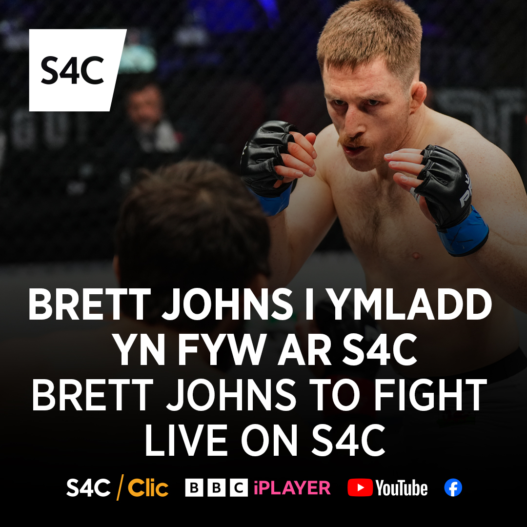 S4C Y Wasg/Press (@ywasgs4cpress) on Twitter photo Bydd <a href="/S4C/">S4C ๐ด๓ ง๓ ข๓ ท๓ ฌ๓ ณ๓ ฟ</a> yn dangos gornest MMA Brett Johns yn y PFL yn fyw o'r Unol Daleithiau nos Wener 28 Mehefin.
๐ฐMwy: s4c.cymru/cy/y-wasg/postโฆ
S4C will show MMA fighter Brett Johns' fight live from the United States on Friday 28 June.
๐ฐMore: s4c.cymru/en/press/post/โฆ Bydd <a href="/S4C/">S4C ๐ด๓ ง๓ ข๓ ท๓ ฌ๓ ณ๓ ฟ</a> yn dangos gornest MMA Brett Johns yn y PFL yn fyw o'r Unol Daleithiau nos Wener 28 Mehefin.
๐ฐMwy: s4c.cymru/cy/y-wasg/postโฆ
S4C will show MMA fighter Brett Johns' fight live from the United States on Friday 28 June.
๐ฐMore: s4c.cymru/en/press/post/โฆ