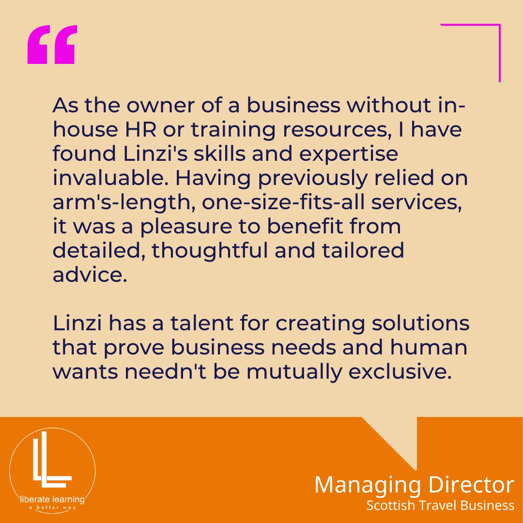 LinziMorrisonLL's tweet image. It was so rewarding to help this client with a people performance issue, providing practical, measurable solutions.

#learninganddevelopment #humanresources #hr #training #performance #consulting

 liberatelearning.co.uk