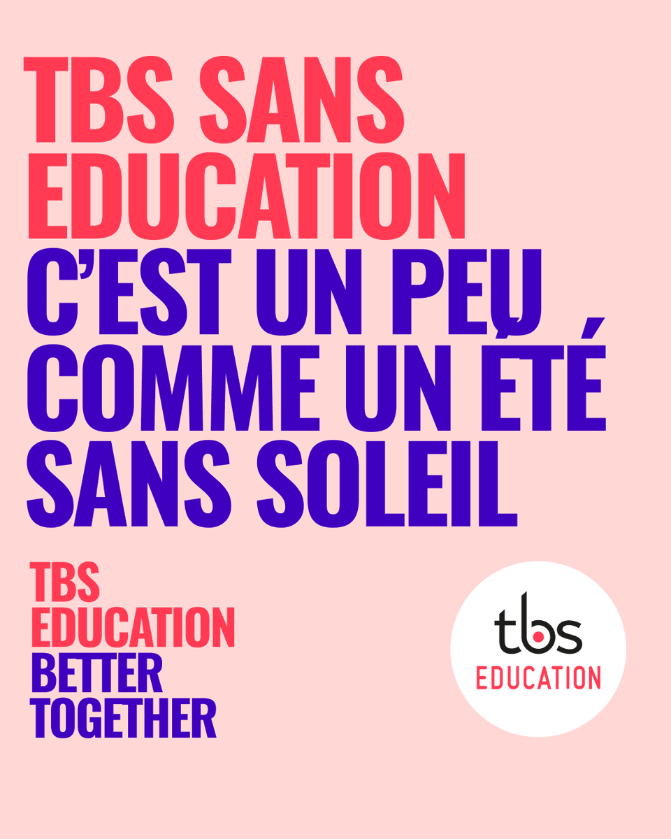 tbs_education's tweet image. Nous, on préfère un été avec du soleil, et TBS avec Education ! ☀