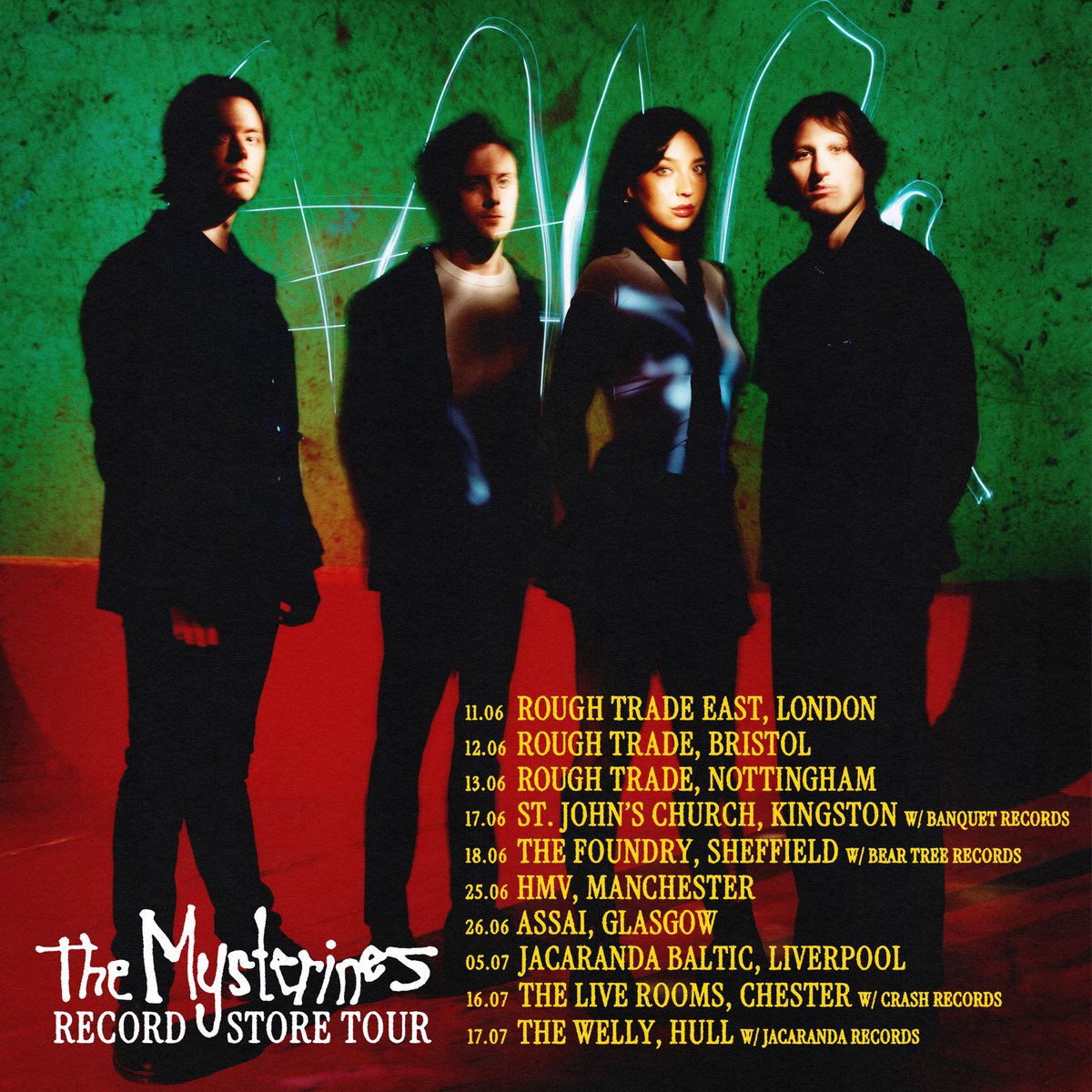 TheMysterines's tweet photo. New dates added to our run of in-store shows. Chester and Hull are on sale now. 

Tickets: https://t.co/E1vWKzrqKX

Glasgow tonight - @assai_glasgow see you at 6pm.

Thank you for the great reception last night Manchester! Be back soon on October 5th for Neighbourhood Festival. https://t.co/ANMmlVKHHj