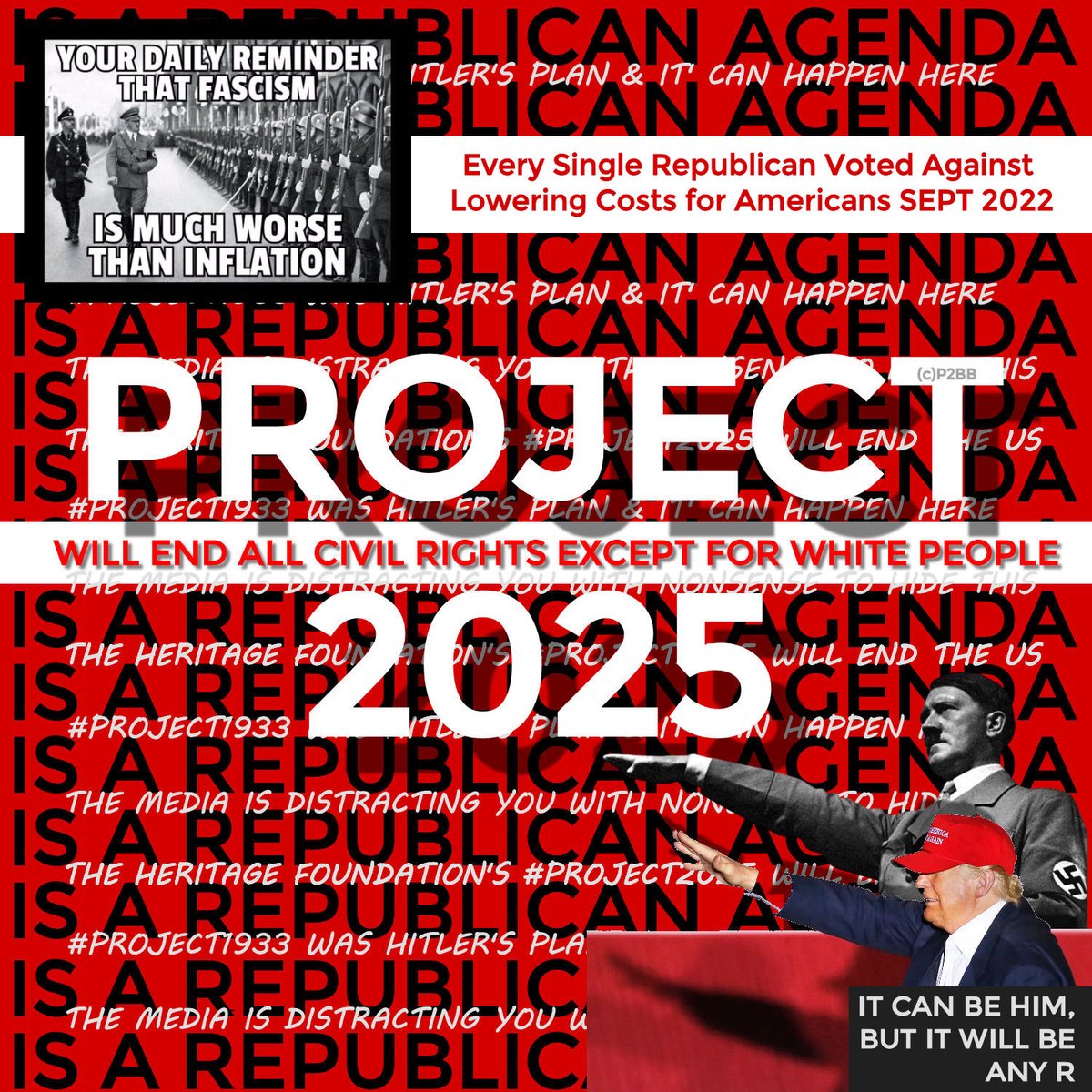 Proud_2b_BLUE's tweet photo. @GeoRebekah The penultimate is an actual traitor and he, and none of his co-conspirators, are even under consideration for indictments.
#Project2025 is Hitler's #Project1933 and it will end the civil rights for all people except white people.
This is happening here. https://t.co/sMevpOcGsf