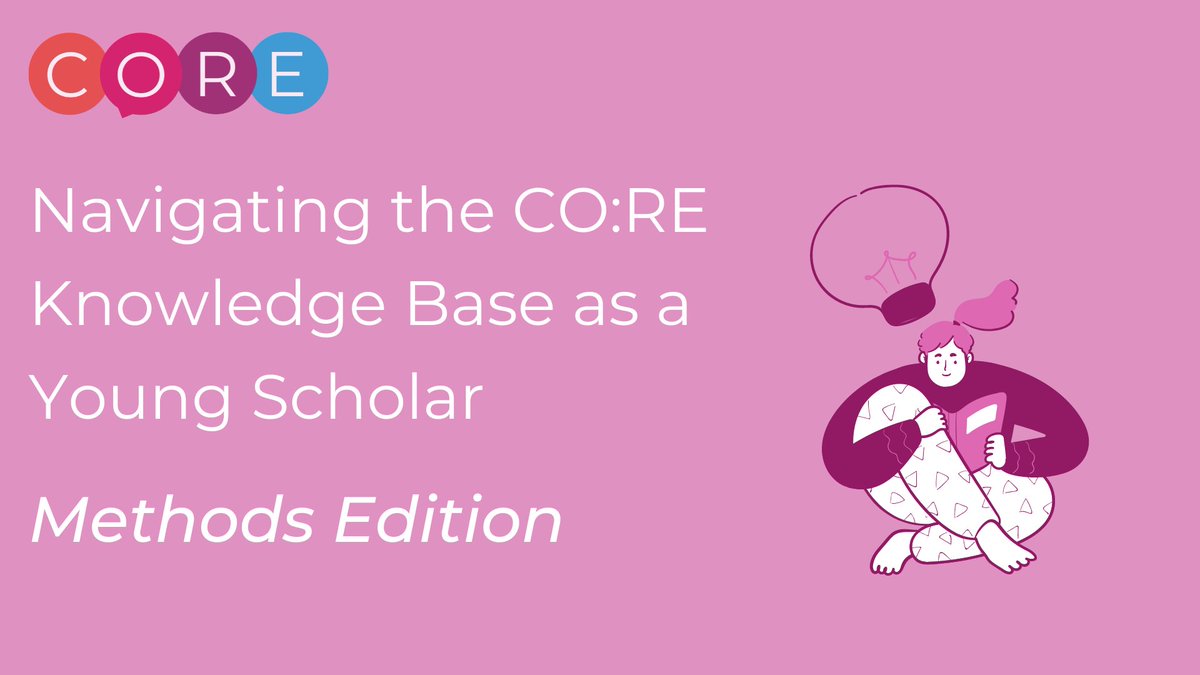 CO:RE H2020 ๐ช๐บ (@core_h2020) on Twitter photo Are you a young scholar researching children and digital media and still in need of a method for your research question?๐ฉ๐ปโ๐ปThe CO:RE Knowledge Base can help you! ๐ Check out our Pathway Video, which shows you how to navigate our content on methods โก๏ธcore-evidence.eu/posts/how-to-nโฆ Are you a young scholar researching children and digital media and still in need of a method for your research question?๐ฉ๐ปโ๐ปThe CO:RE Knowledge Base can help you! ๐ Check out our Pathway Video, which shows you how to navigate our content on methods โก๏ธcore-evidence.eu/posts/how-to-nโฆ