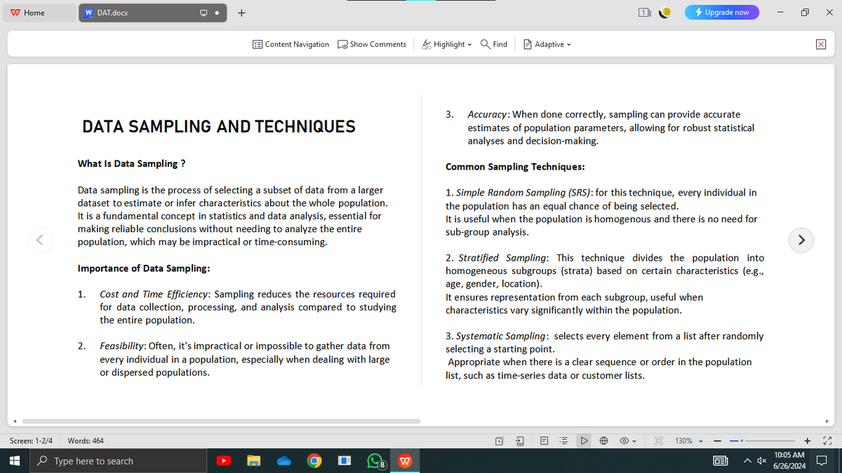 Dynamiccmax's tweet image. Excited to share my insights on data sampling and sampling techniques for my latest assignment! Check out my detailed analysis in the attached screenshot. Thanks to @Leoklems and @lmtechub for this opportunity! #DataSampling #Assignment #DataAnalysis